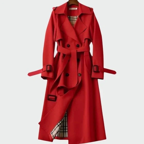 Cassandra | Women's Belted Double-Breasted Long Trench Coat