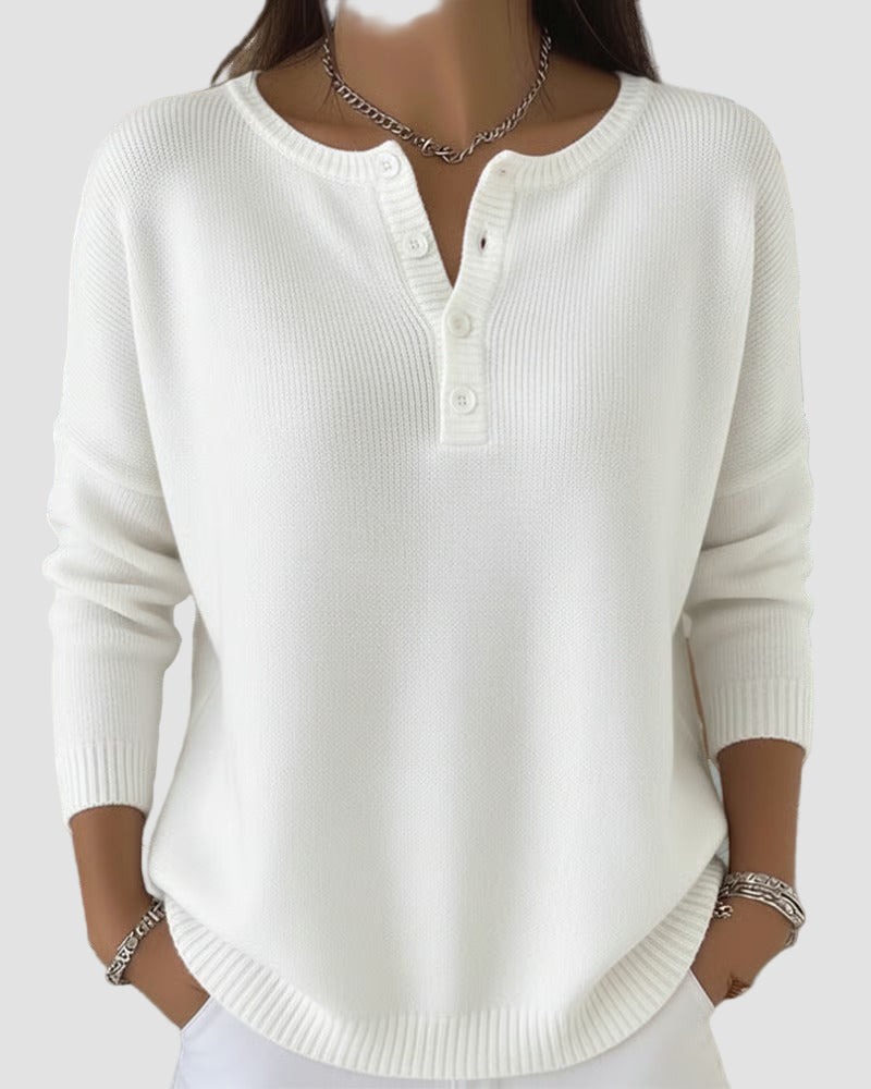 Clara | Timeless Knit Henley Sweater