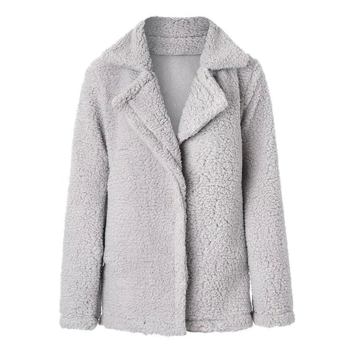 Jamie | Women's Relaxed Fit Teddy Fleece Jacket with Notched Lapel
