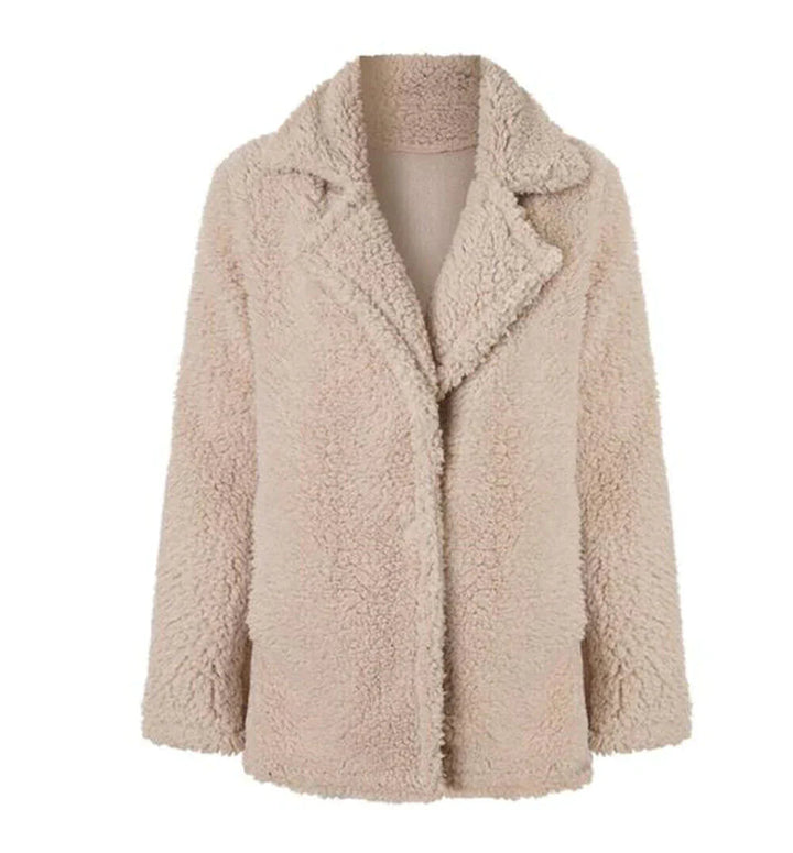 Jamie | Women's Relaxed Fit Teddy Fleece Jacket with Notched Lapel