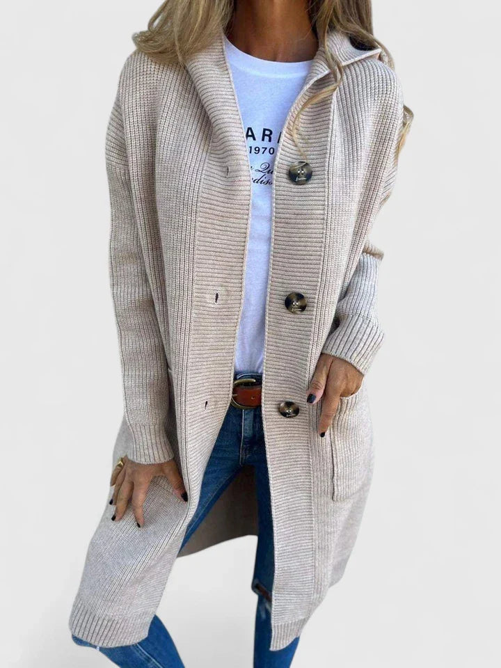 Giulyanrah | Women's Ribbed Knit Duster Cardigan, Longline Collared Button-Front – Casual Layering