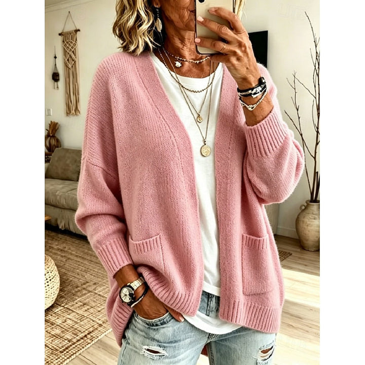 Josie | Women's Oversized Open-Front Knit Cardigan with Ribbed Cuffs and Pockets