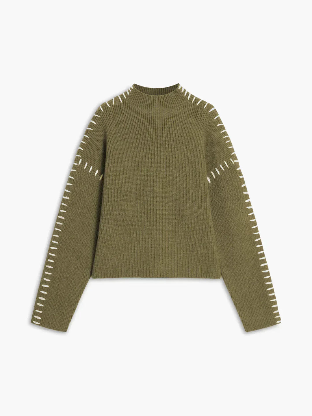 Nia | Women's Cropped Mock Neck Ribbed Sweater