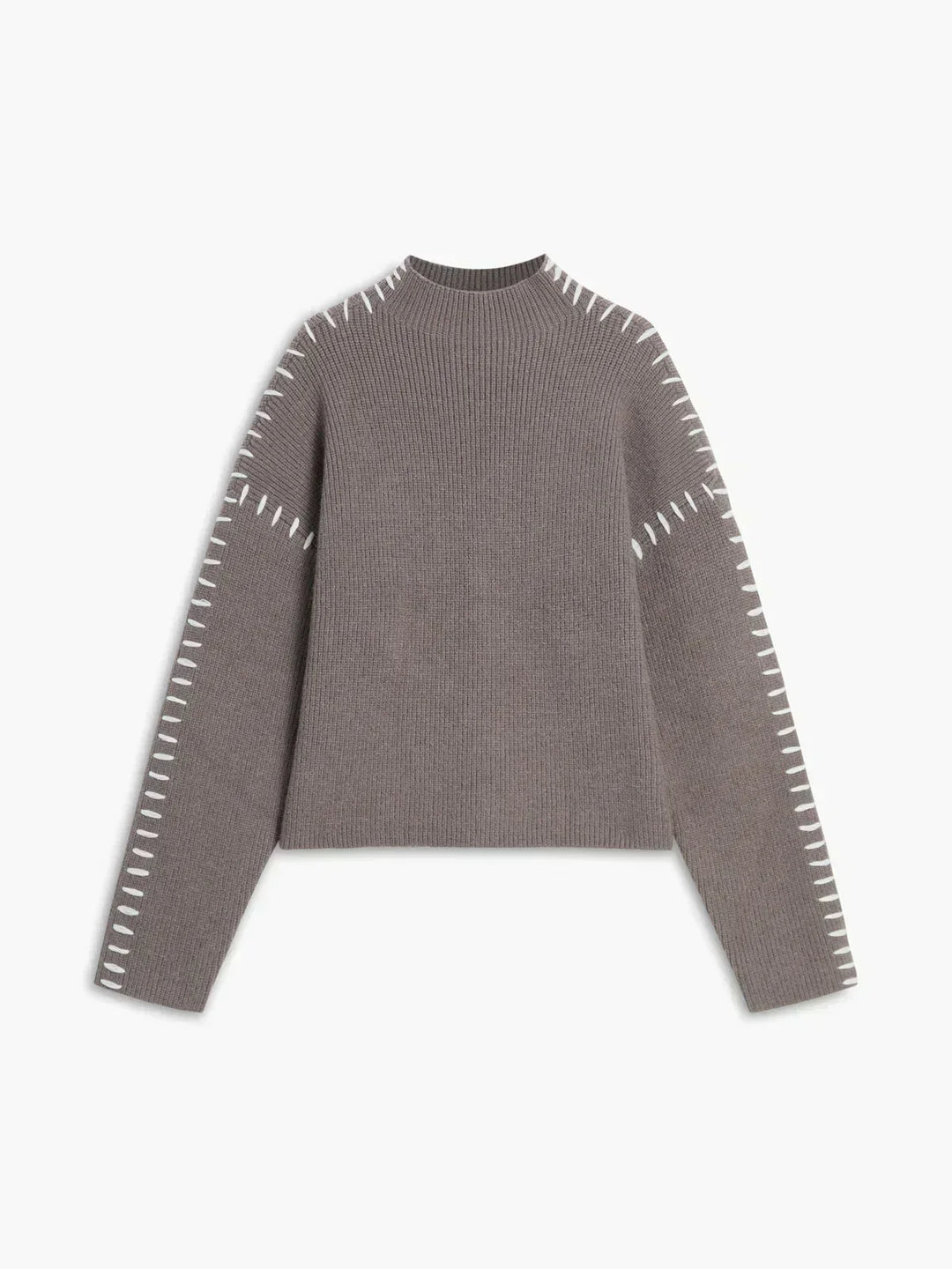 Nia | Women's Cropped Mock Neck Ribbed Sweater