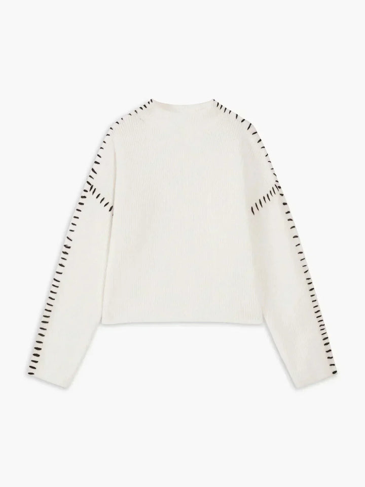 Nia | Women's Cropped Mock Neck Ribbed Sweater