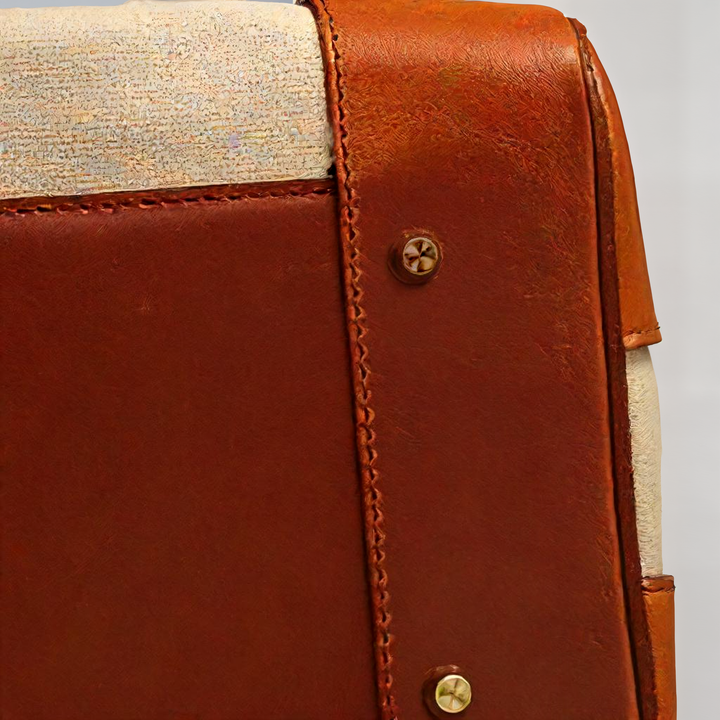 Canvas Leather Trim Gold Hardware Top Handle Weekend Bag