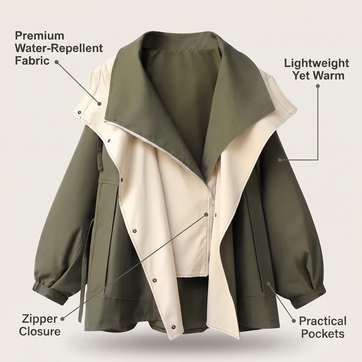 Beatrix | Women's Oversized Utility Jacket with Wide Collar