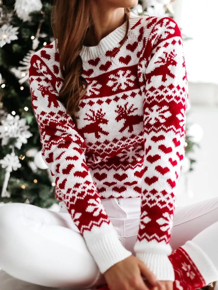 Winnie | Women’s Nordic Fair Isle Christmas Crew Neck Sweater
