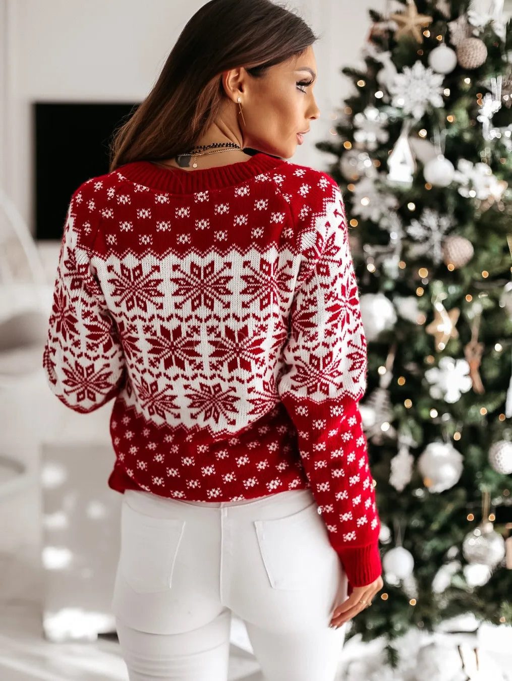 Winnie | Women’s Nordic Fair Isle Christmas Crew Neck Sweater