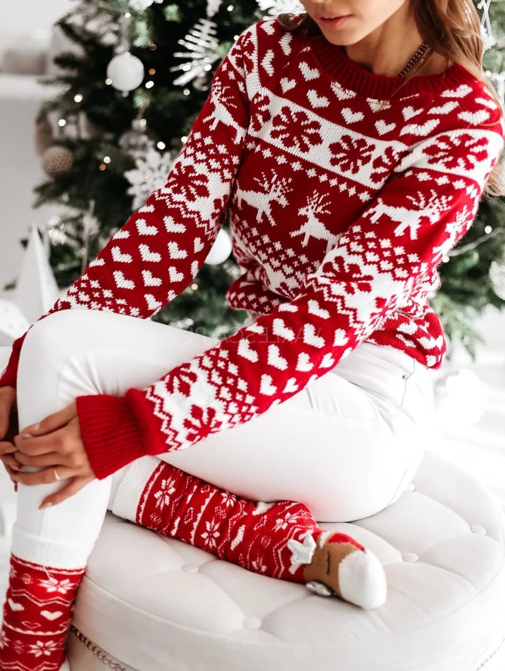 Winnie | Women’s Nordic Fair Isle Christmas Crew Neck Sweater
