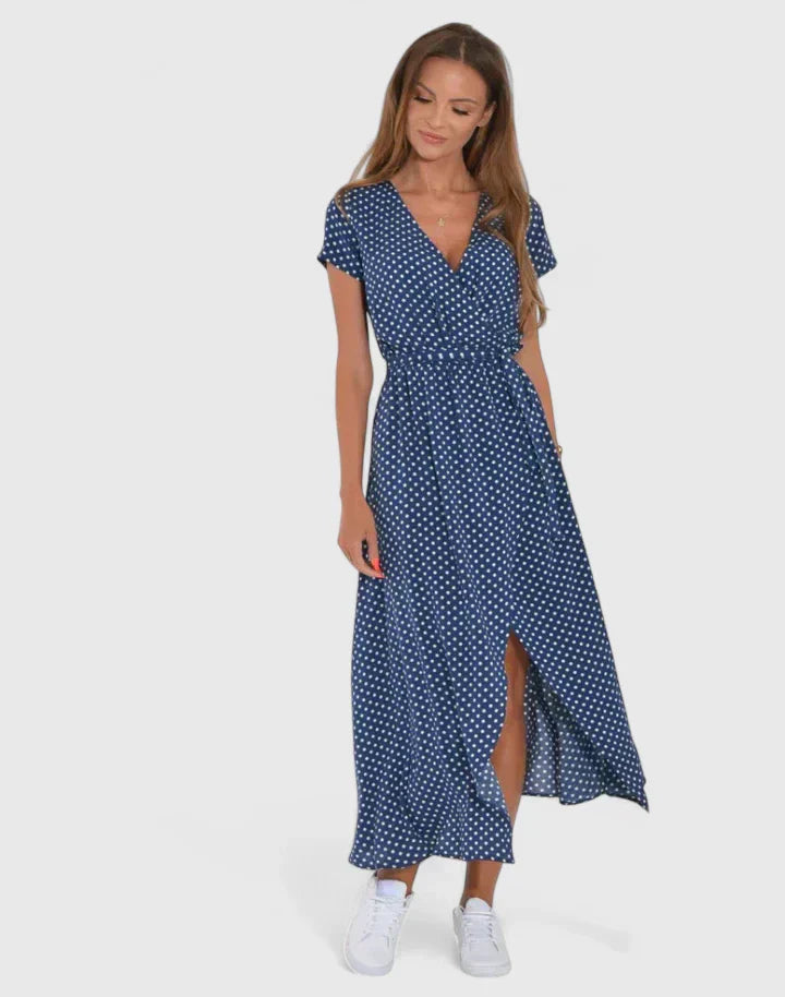 Floral Wrap Midi Dress Casual Summer A Line
