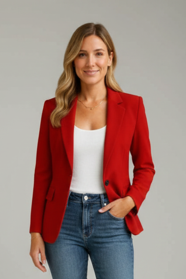 Notch Lapel Single Button Welt Pocket Slim Fit Blazer