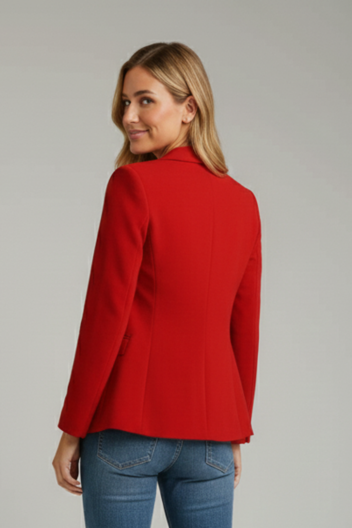 Notch Lapel Single Button Welt Pocket Slim Fit Blazer