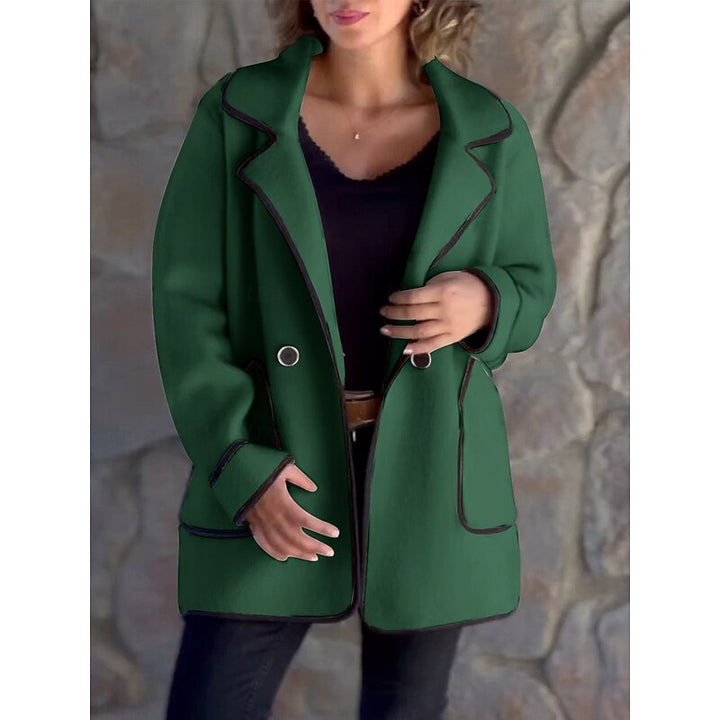 Zinnia | Women's Oversized Long Contrast-Trim Jacket