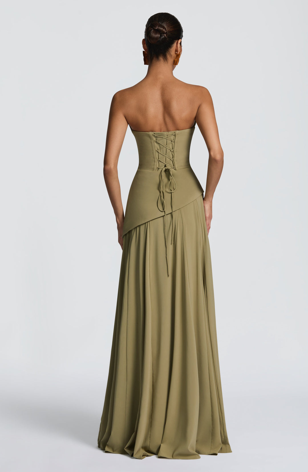 Ruched Halter Neck Maxi Dress - Formal Evening Gown