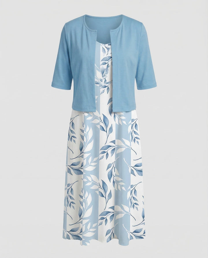 Floral Summer Midi Dress Two Piece Set - Wedding Guest