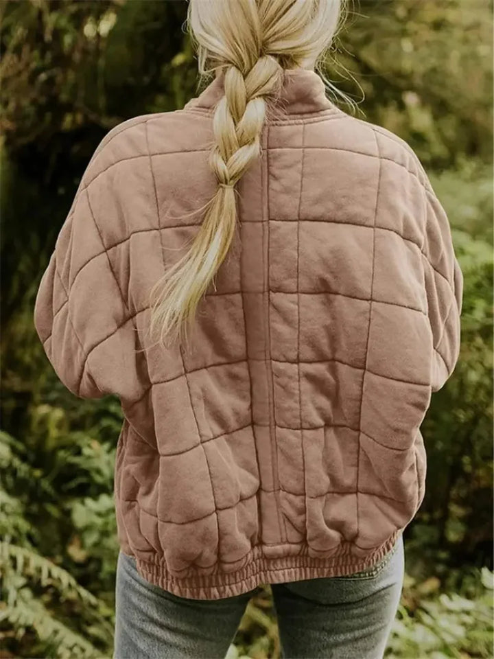 Caroline | Women's Oversized Quilted Jacket with Stand Collar
