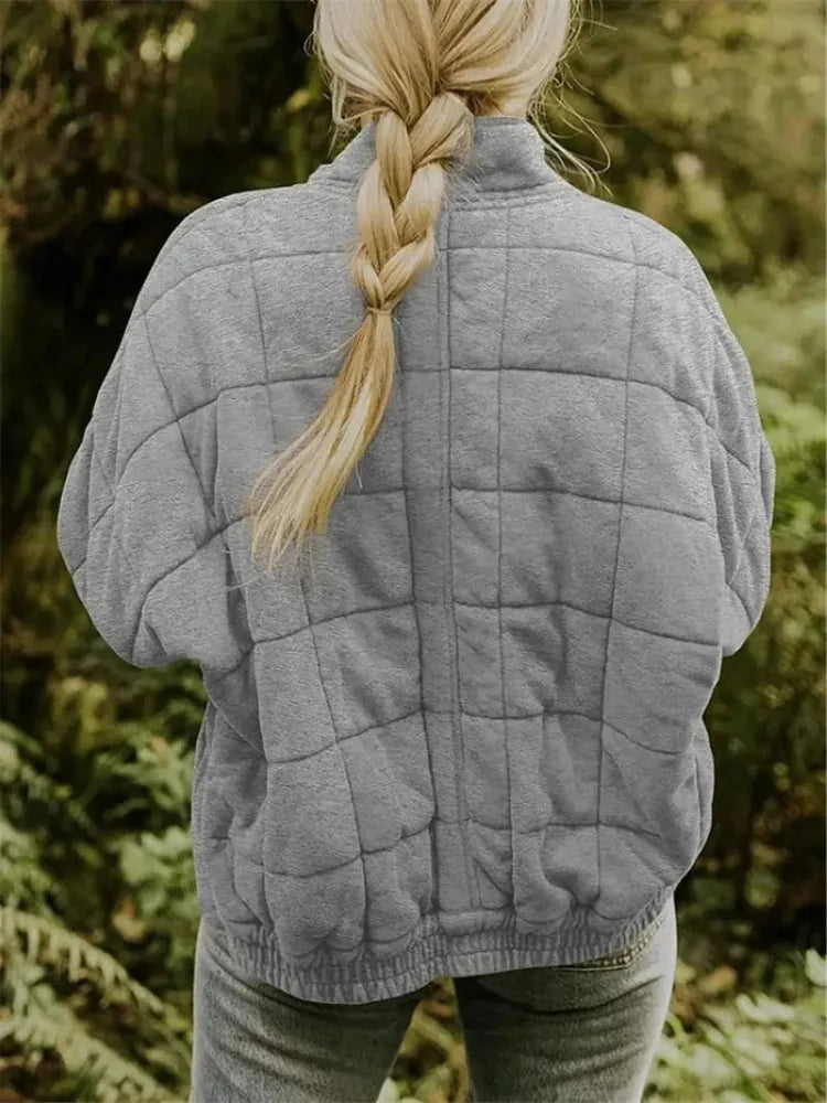 Caroline | Women's Oversized Quilted Jacket with Stand Collar