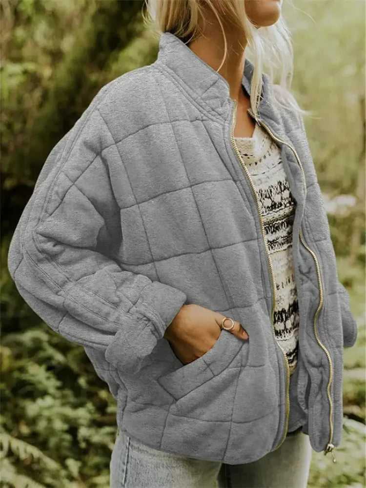 Caroline | Women's Oversized Quilted Jacket with Stand Collar