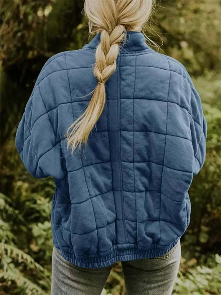 Caroline | Women's Oversized Quilted Jacket with Stand Collar