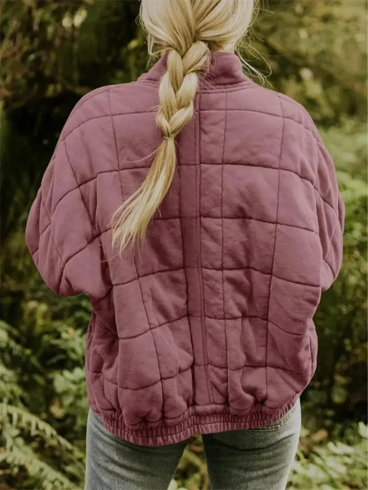 Caroline | Women's Oversized Quilted Jacket with Stand Collar