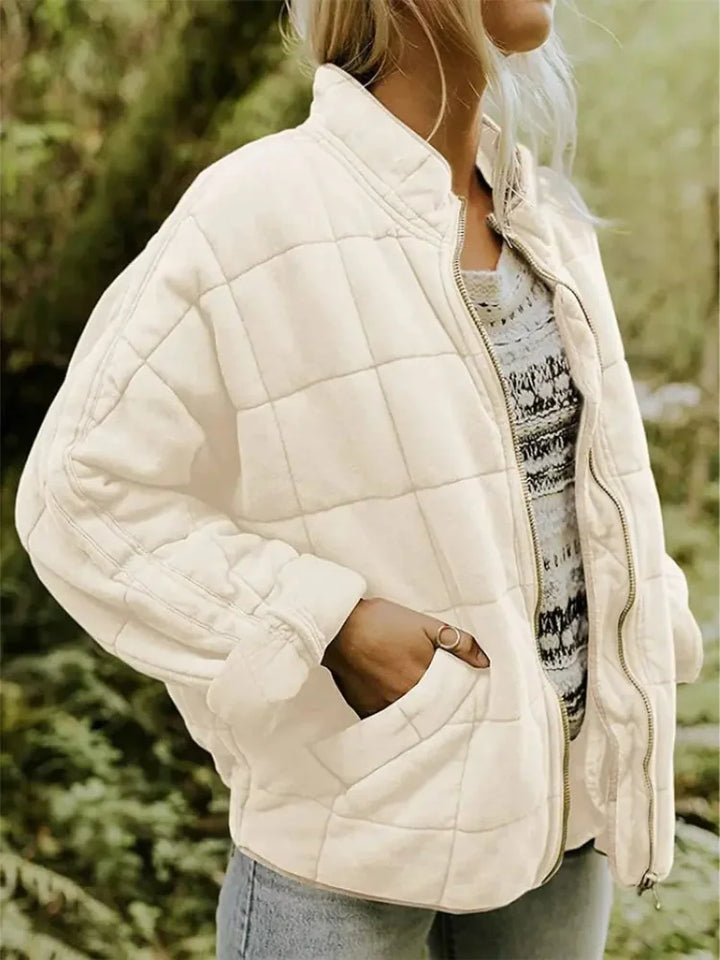 Caroline | Women's Oversized Quilted Jacket with Stand Collar