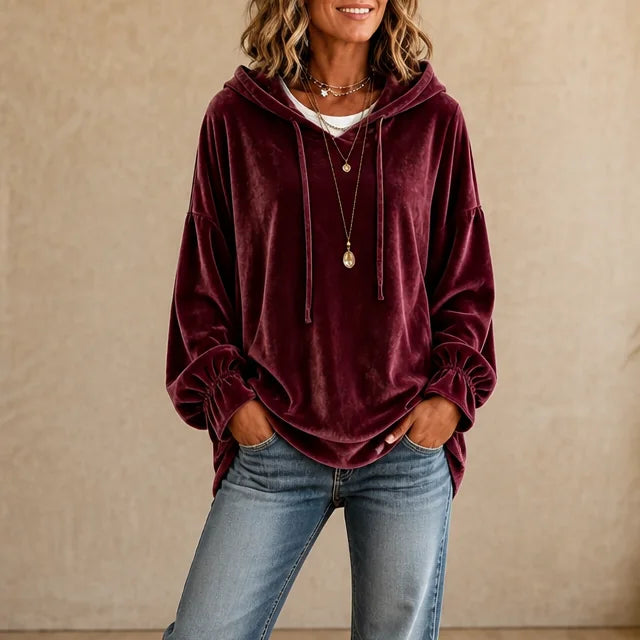 Rita | Women's Drawstring Hoodie with Gathered Cuffs