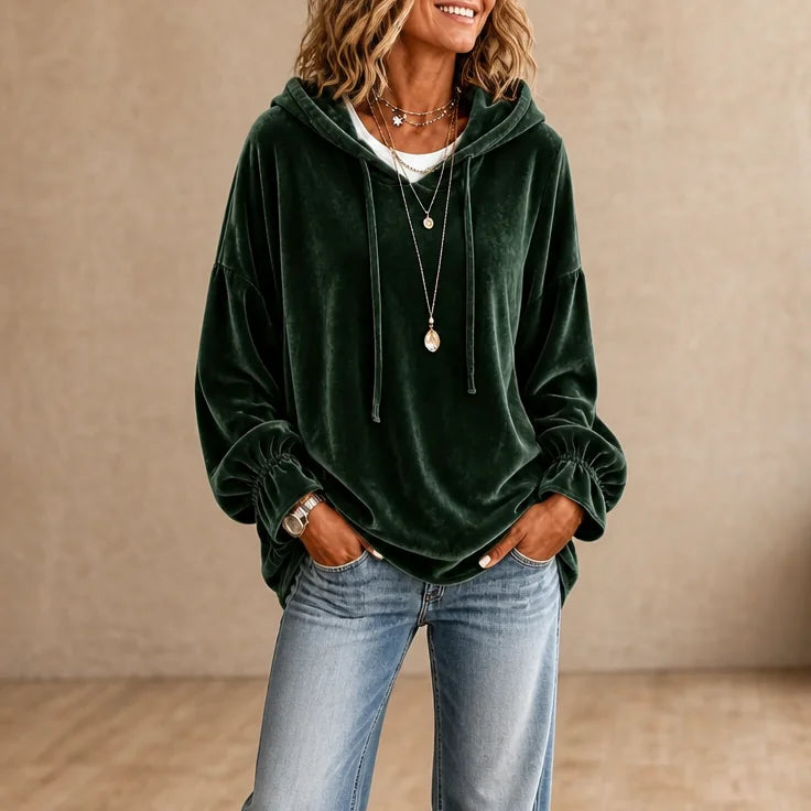 Rita | Women's Drawstring Hoodie with Gathered Cuffs