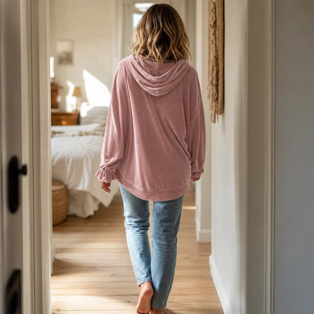 Rita | Women's Drawstring Hoodie with Gathered Cuffs