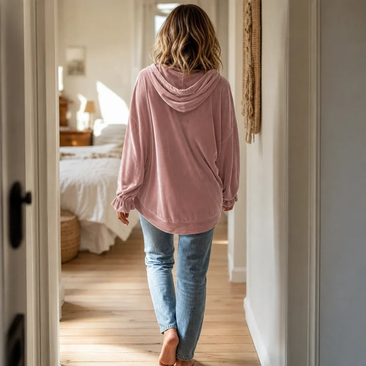 Rita | Women's Drawstring Hoodie with Gathered Cuffs