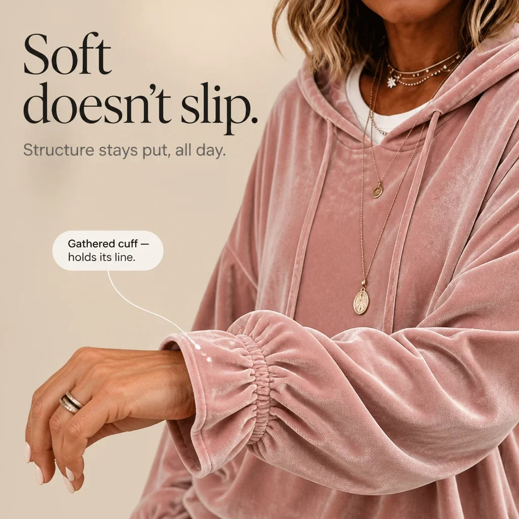 Rita | Women's Drawstring Hoodie with Gathered Cuffs
