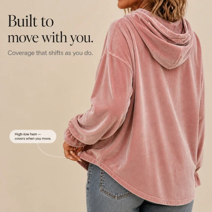 Rita | Women's Drawstring Hoodie with Gathered Cuffs