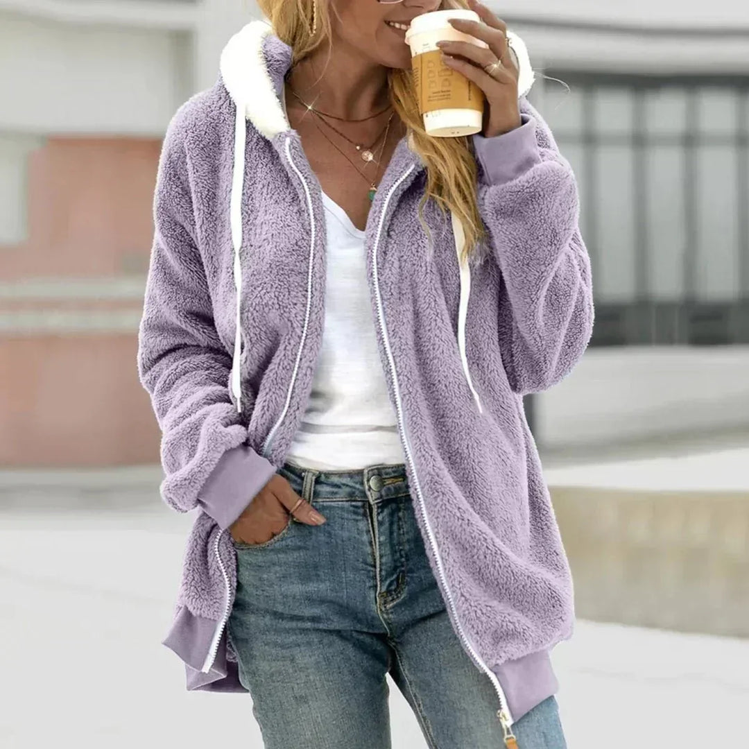 Rosemary | Women's Sherpa Fleece Zip-Up Hooded Jacket