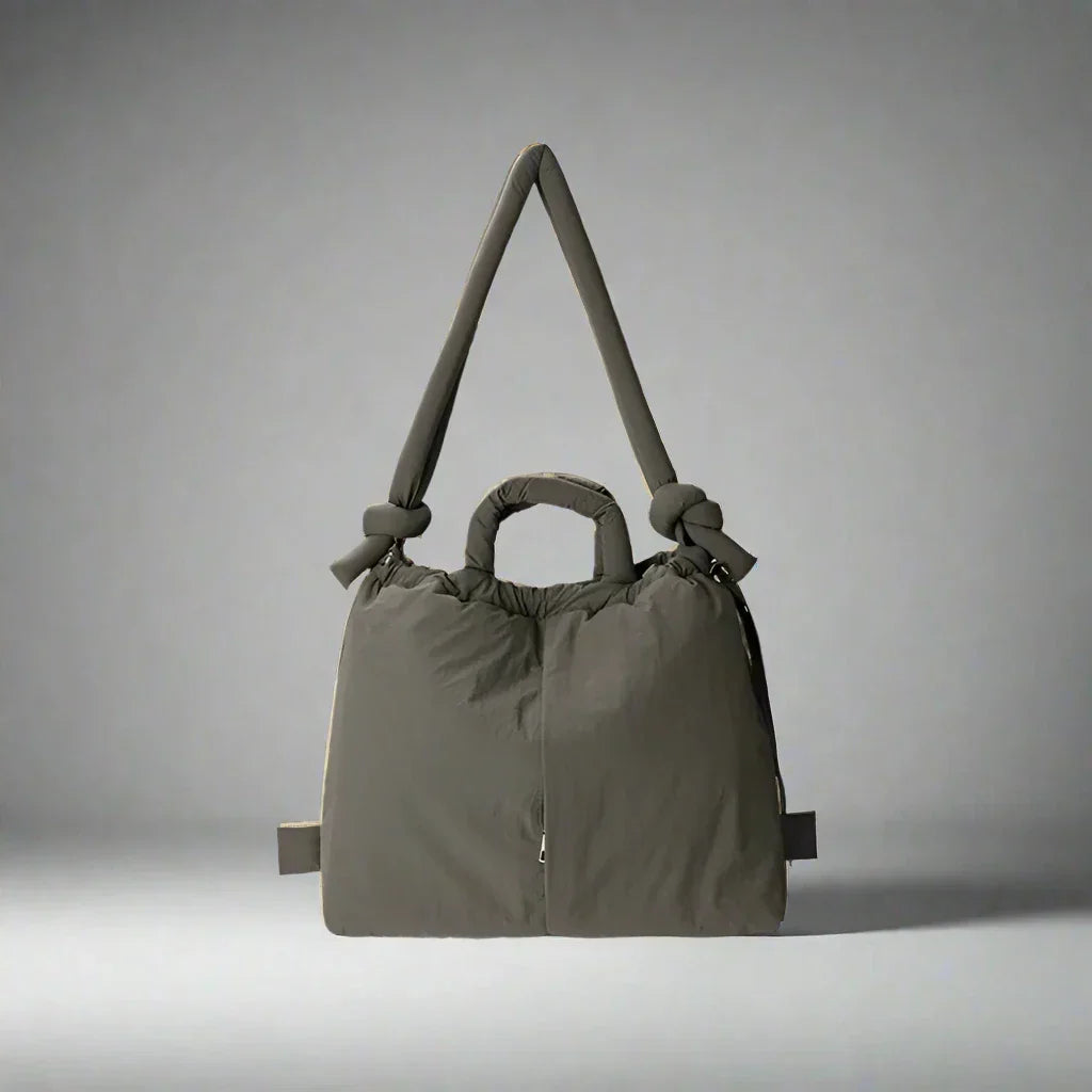 Padded Knot Strap Drawstring Shoulder Tote Bag
