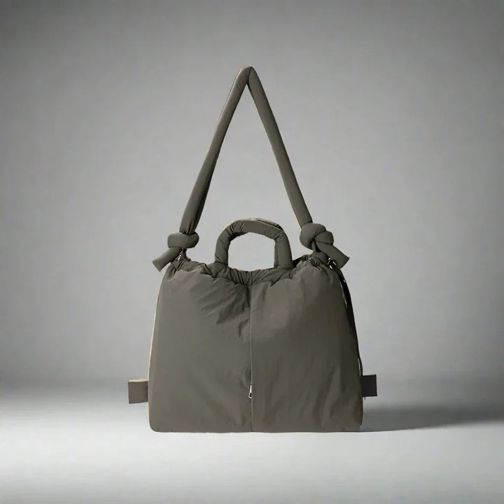 Padded Knot Strap Drawstring Shoulder Tote Bag