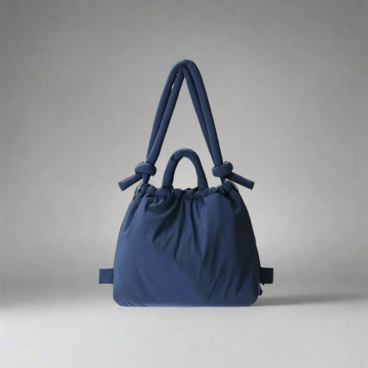 Padded Knot Strap Drawstring Shoulder Tote Bag