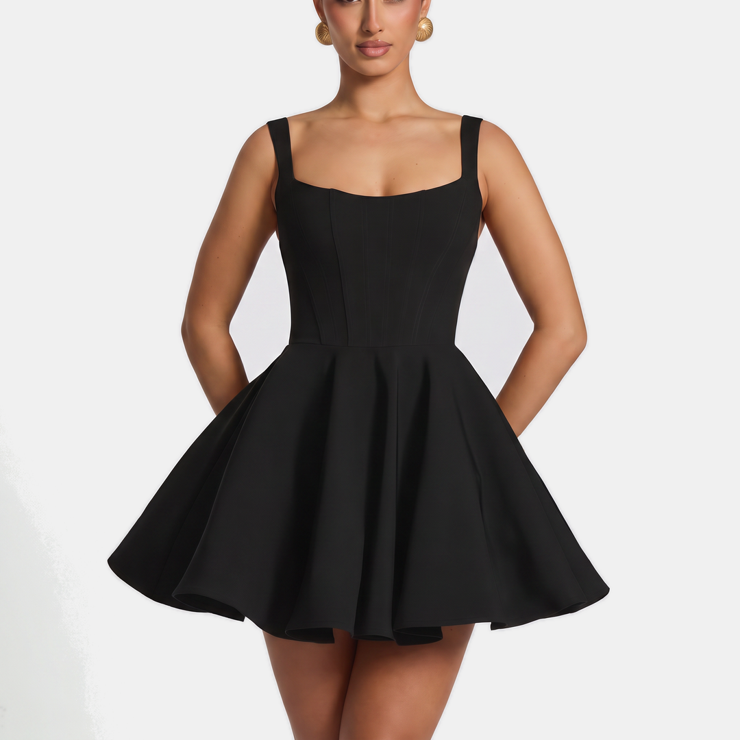 Guinevere | Women's A-Line Mini Homecoming Dress with Oversized Bow Back