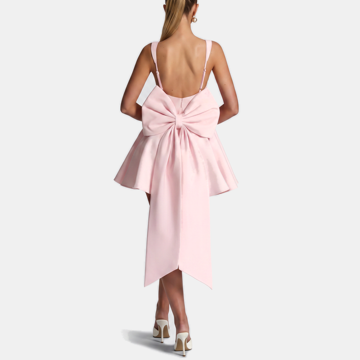Guinevere | Women's A-Line Mini Homecoming Dress with Oversized Bow Back