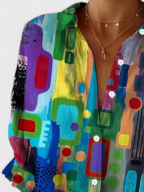 Rose | Elegant Geometric Pattern Blouse