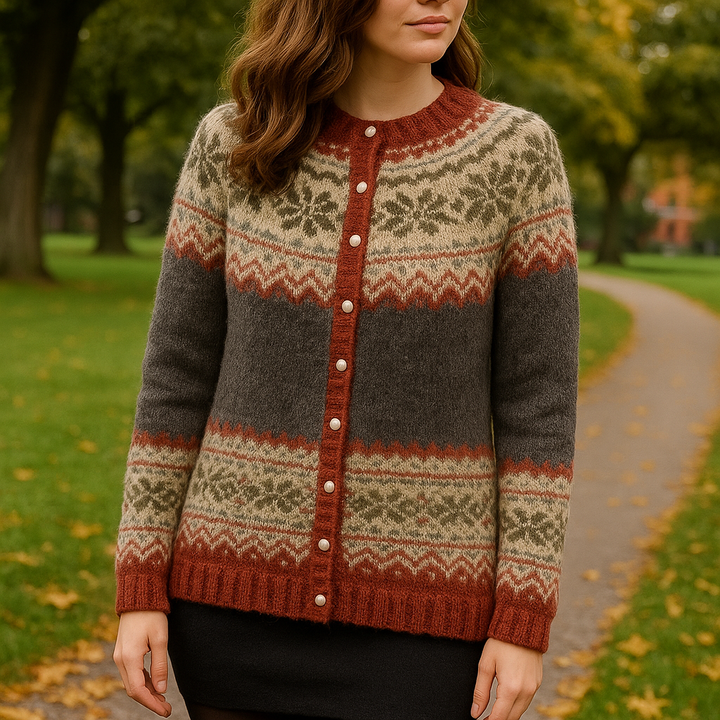Wilhelmina | Women's Fair Isle Button Cardigan Sweater