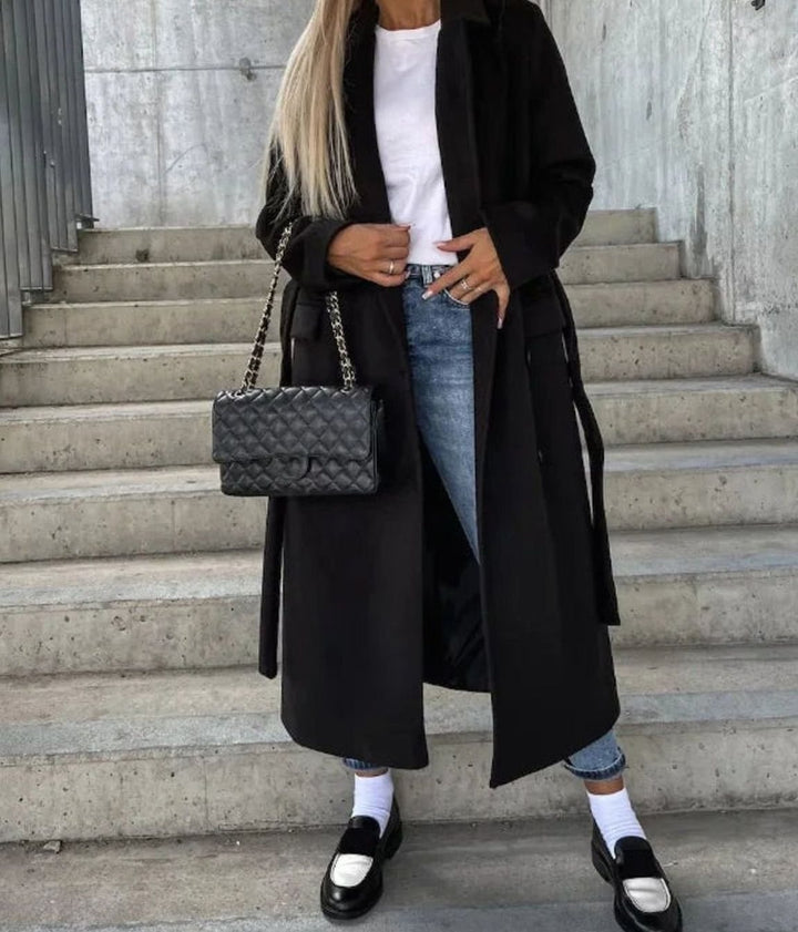Camille | Women's Long Double-Breasted Lapel Coat