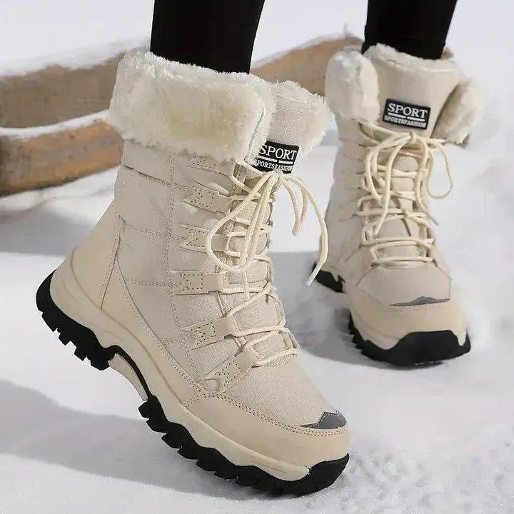 Grace | Women's Leather Waterproof Winter Boots with Faux Fur Lining