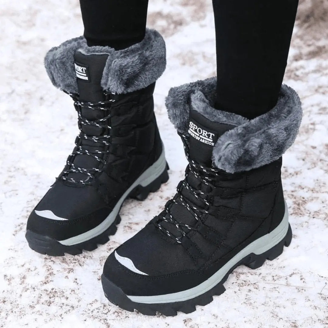Grace | Women's Leather Waterproof Winter Boots with Faux Fur Lining