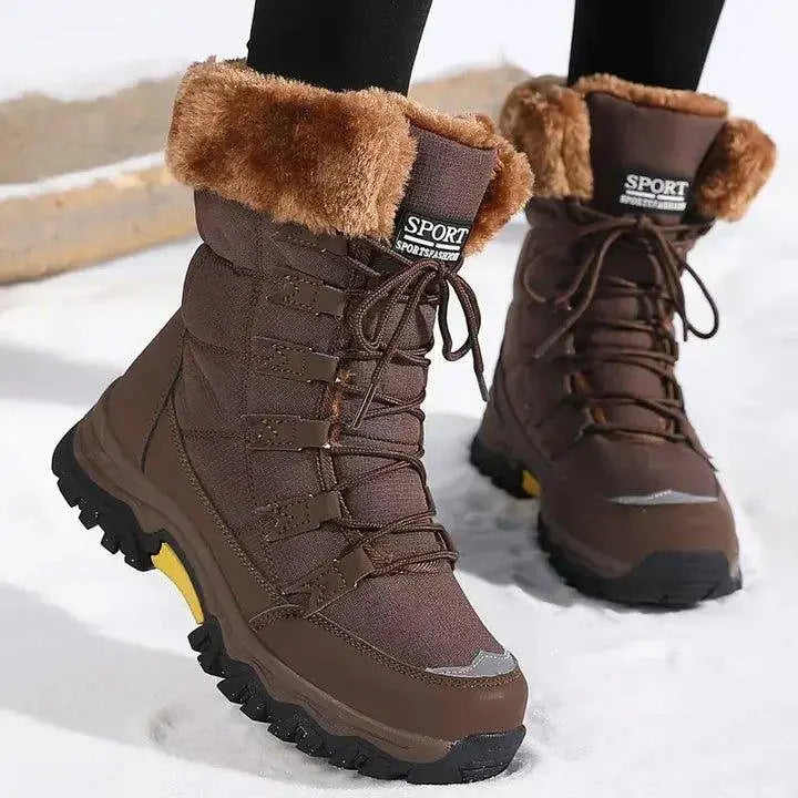 Grace | Women's Leather Waterproof Winter Boots with Faux Fur Lining