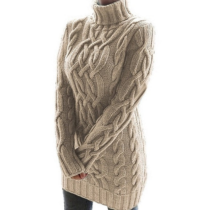 Ophelia | Women's Cable Knit Turtleneck Sweater Dress