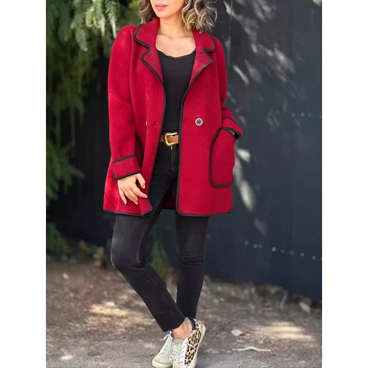 Zinnia | Women's Oversized Long Contrast-Trim Jacket